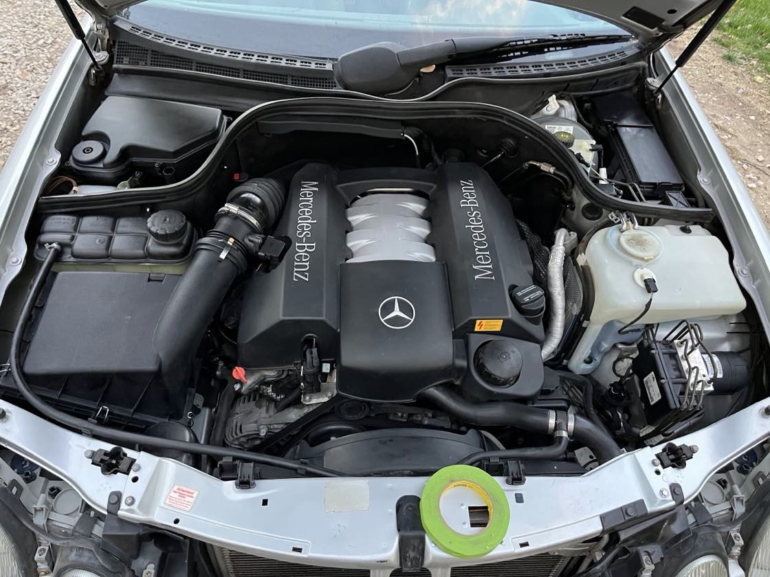 Clean Mercedes-Benz engine bay after service at Marker's European Auto Service